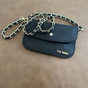Steve Madden Black Gold Crossbody Bag